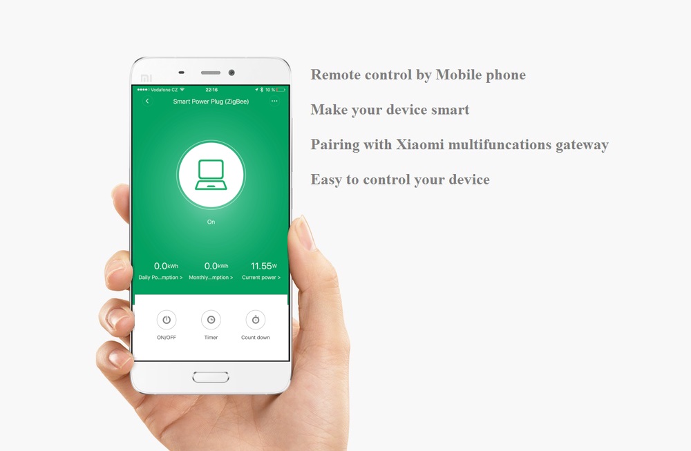 Xiaomi Smart Socket Plug Zigbee Chytrá zásuvka iStage.cz